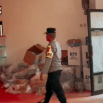 Karendal OPS Kompol J.P. Tampubolon Melakukan Kegiatan Pengecekan Personil Pengamanan Gudang Logistik KPU Bangka Selatan, Situasi Aman Terkendali