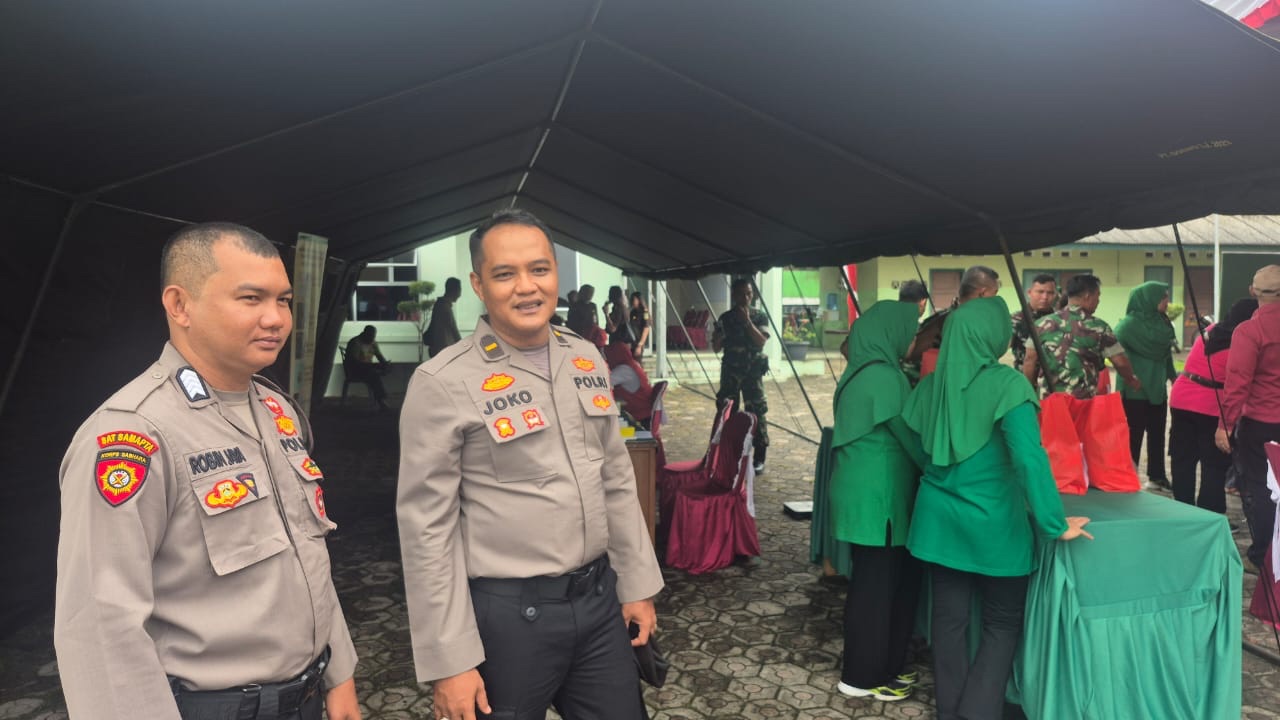  Solidaritas TNI-Polri, Polres Basel Ikut Sukseskan Bakti Sosial di HUT ke-79 Persit Chandra Kirana